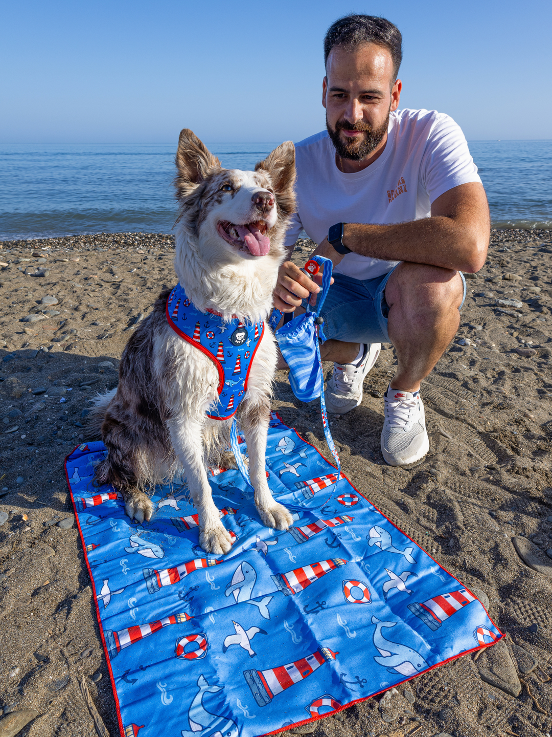 NAVY DOG TOWEL